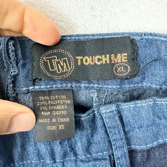 Touch Me Denim Patchwork Strapless Maxi Dress Size Small Stretch Y2K Western - Picture 7 of 7